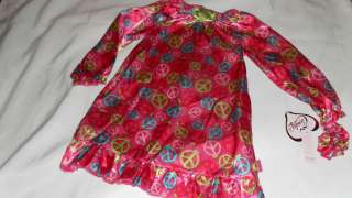 NWT Girls CANDIES Pajamas PJs Nightgown Peace Holiday 6  
