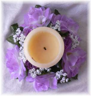 Roses Candle Ring LILAC LAVENDER Wedding Centerpieces  