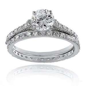 Bling Jewelry Designer Inspired CZ Solitaire Engagement & Wedding Ring 