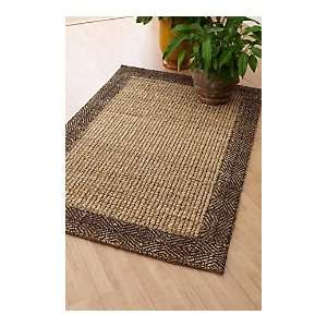  Braided Border Jute Rug   Brown