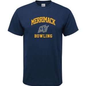    Merrimack Warriors Navy Bowling Arch T Shirt