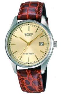 Authentic CASIO MENS MTP1175E 9A MTP 1175 DATE ANALOG BROWN LEATHER 