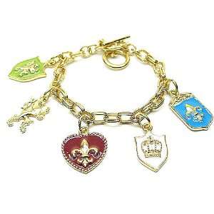  Metal Link Bracelet Toggle Charm Heart 8 Long  Jewelry