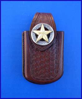 Western Decor Tooled Leather W/Concho Cell Phone Case  