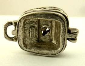   Vintage English Sterling Silver Opening TYPEWRITER Charm PRETTY CASE