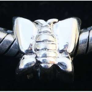  Sterling Silver Bead Butterfly Bracelet Charm for Pandora 