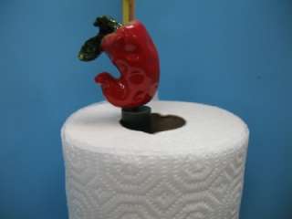 Red Chili Pepper Paper towel holder kitchen CHILLY HOT decor bar set 
