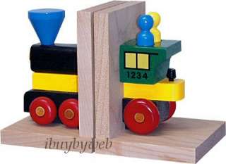 Wooden My Train Kids Bookends Wood Book Ends NEW  