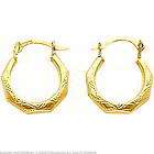 Childrens jewelry 14k Gold Diamond Hoop Earrings  