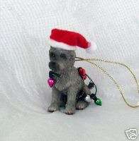 Terrier Schnauzer MIX DOG IN Christmas Lights Ornament  
