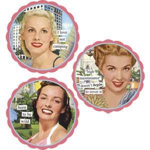    Anne Taintor   I love not camping Coaster 6 Pack