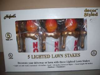   NOEL BLOW MOLD PATH LIGHTS CHRISTMAS YARD STAKES DECORATION SET 5 NEW