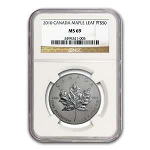  2010 1 oz Platinum Canadian Maple Leaf MS 69 NGC 