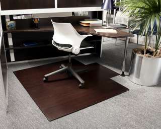 Anji 55x57 Dark Cherry Bamboo Deluxe Office Chair Mat  