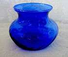 Beautiful Opalescent Cobalt Blue Blown Glass Compote  