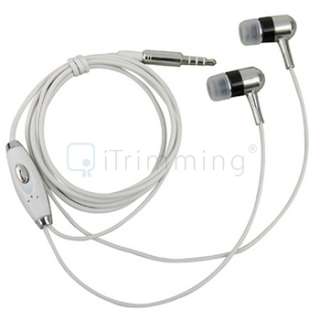   in ear stereo headset w on off mic silver black quantity 4 enjoy hands