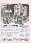 1923 VINTAGE AD   BLUE RIBBON DRIED PEACHES & FIGS #12