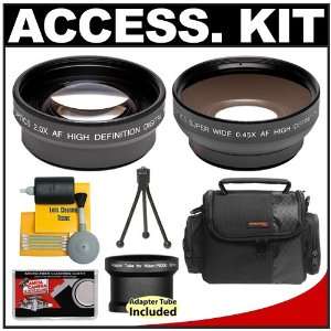  Telephoto & Wide Angle Lens Kit with Adapter Tube + Carrying 
