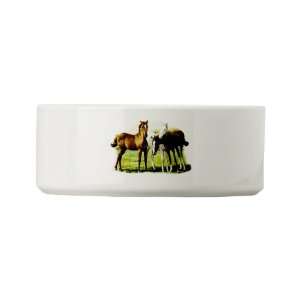  Dog Cat Food Water Bowl Trio of Horses 