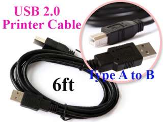   USB 2.0 Cable 6 FT Type A to B for HP Printer Scanner Computer  