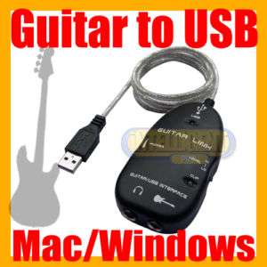 GUITAR TO MAC MACBOOK PC USB PORT LINK CABLE RECORDING  
