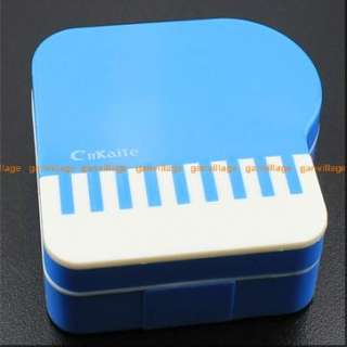 Fancy Piano Style Contact Lenses Case Care Set Blue New  