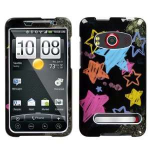  Chalkboard Star Black Phone Protector Cover for HTC EVO 4G 