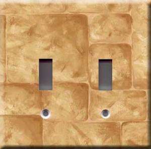 BRICK MODEL 3 DOUBLE LIGHT SWITCH PLATE COVER  