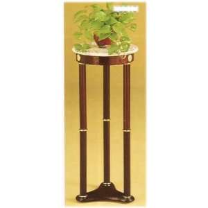  Cherry Finish Plant Stand w/ Marble Top Patio, Lawn 