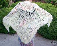 Boutique Romantic Crochet Pineapple Shawl Wrap New  