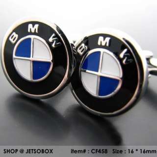 Gift Boxed BMW Mens Suit Rhodium Silver Cufflinks  