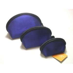   Lapis Blue Clam Shell Set of 3 Case Nested Pouches