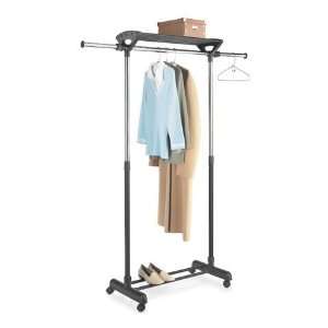  Chrome Garment Rack with Top Shelf