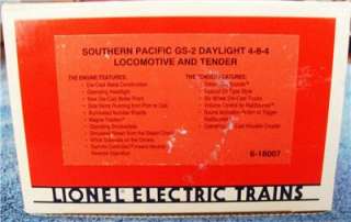 Lionel 6 18007 Southern Pacific GS 2 Daylight 4 8 4 Locomotive and 