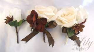 Altar Centerpiece Wedding Decoration Flower BROWN IVORY  