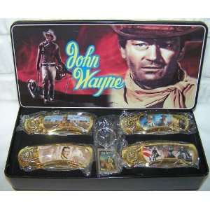  John Wayne Collectible Knife & Keychain Set in Tin 
