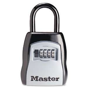   Locking Combination 5 Key Steel Box, 3 1/2w x 1 5/8d x 4h, Black 