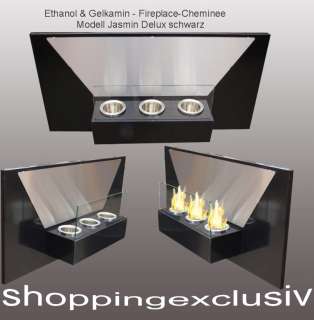New Fireplace Jasmin Delux Design Black Bio Ethanol Gel  