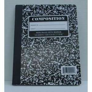 Composition Notebook 100 Sheets Wide Ruled with Margin (Pack of 3)