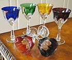 SET OF 6 AJKA CASED CRYSTAL DESSERT WINE GLASSES, BEAUTIFUL NIB 