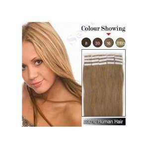   16 Medium Light Brown 20 Pc Set Remy Tape in Hair Extensions Beauty