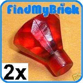 D003B x2 Lego Diamonds Jewels Gems   Trans Red   NEW  