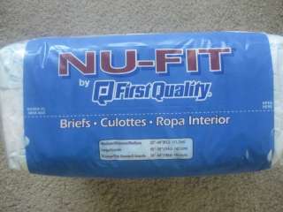 NU FIT Disposable Briefs Adult Diapers Women Men 18 pack/ Box LARGE 45 