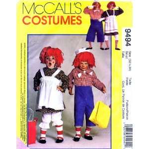  McCalls 9494 Sewing Pattern Adult Raggedy Ann Andy Costumes 
