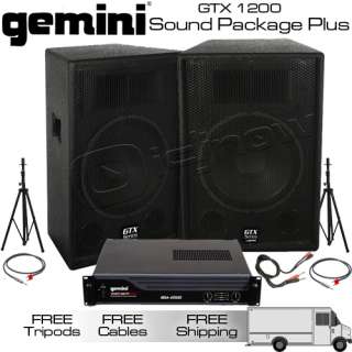 GEMINI GTX 1200 XGA 2000 DJ EQUIPMENT SPEAKER AMPLIFIER PA SOUND 