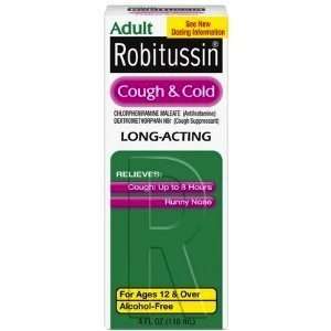  Robitussin Cough & Cold Long Acting 4oz. Health 