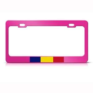  Chad Flag Pink Country Metal license plate frame Tag 