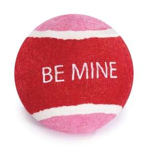 Zanies Valentine Tennis Ball Dog Toy Fetch Chew Pink/Red 2 pack  