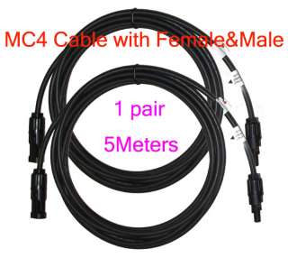 Two pairs & Four Pieces 5 Meters 4MM MC4 solar panel cable extension