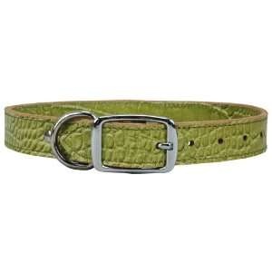  Croco   Faux Crocodile Leather Collar   1 x 26   Green 